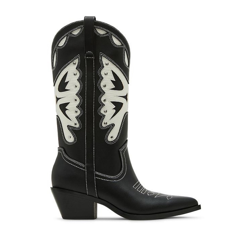 Black and White Heeled  cowboy Boots